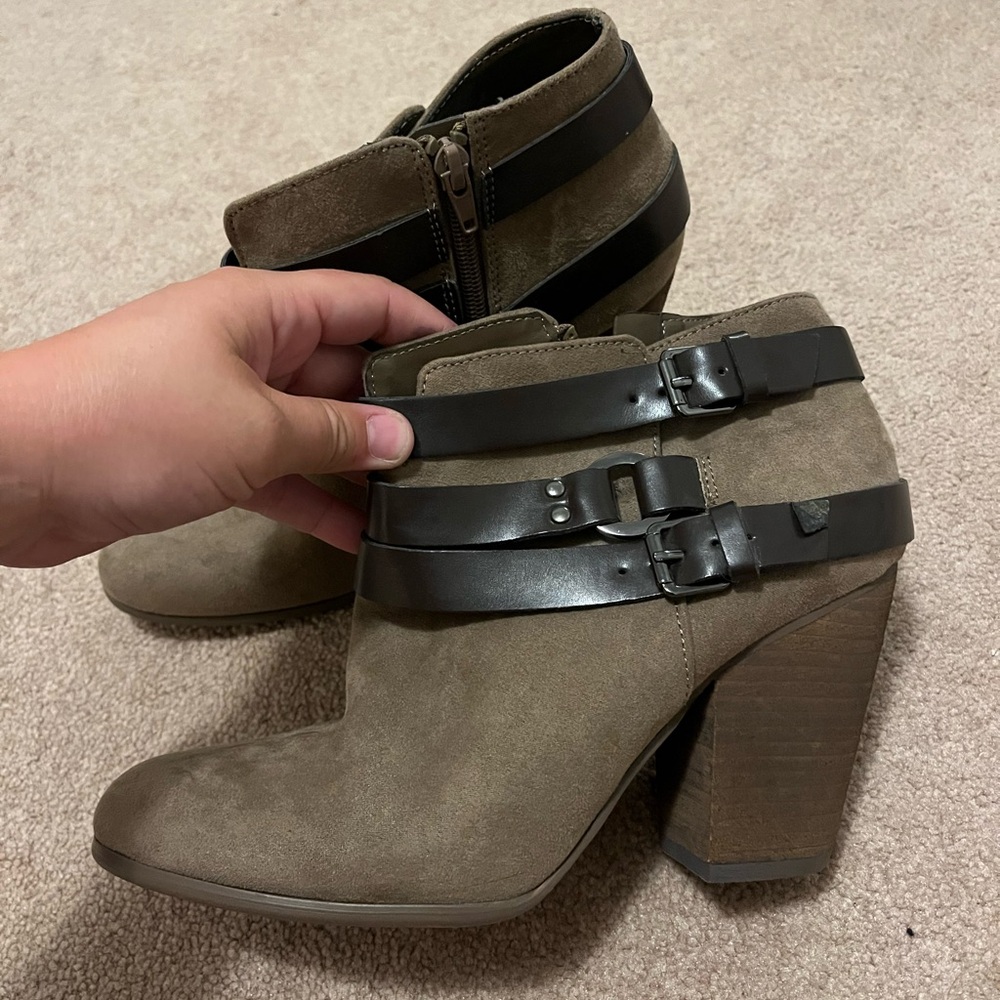 Stylish Brown Ankle Boots with Buckle Detail